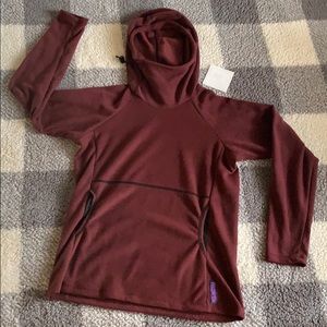 NEW Melanzana Micro Grid Hoodie, Womens M, Port